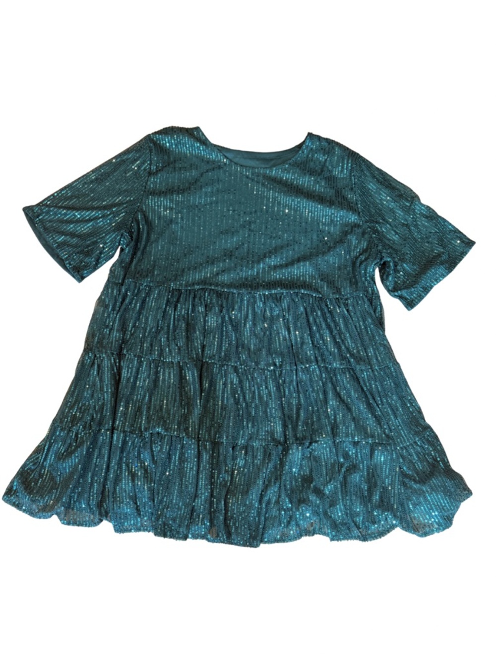 Sparkling Teal Tiered Babydoll Top